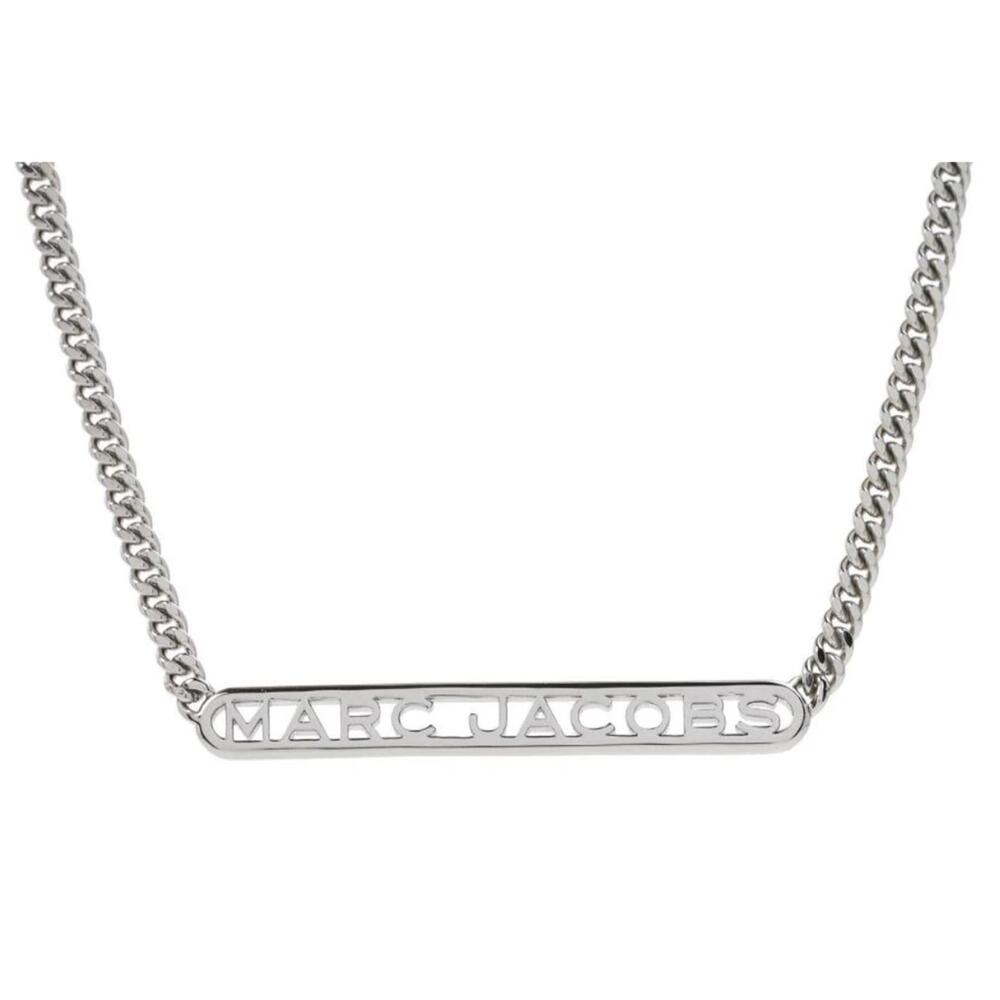 Marc Jacobs Silver-Tone Monogrammed Curb Chain Necklace